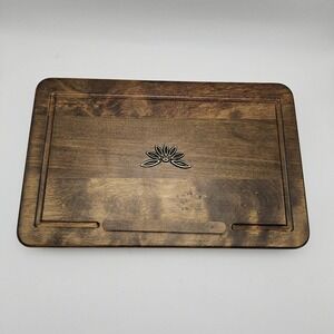 Vintage Folding Wood Charcuterie‎ Server Tray w/ Inserts & Knife Holiday Host